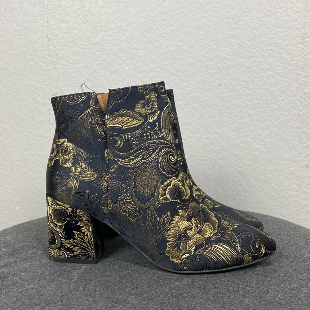 Franco Sarto olympia black and gold tapestry boots - Picture 4 of 8